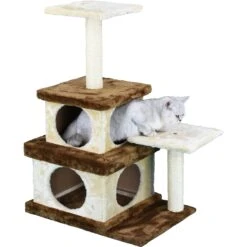 Go Pet Club 32-in Economical Cat Tree House, Beige/Brown -Cat Pet Supplies 216954 pt1. AC SS1800 V1579195125