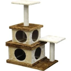 Go Pet Club 32-in Economical Cat Tree House, Beige/Brown -Cat Pet Supplies 216954 pt2. AC SS1800 V1579195136