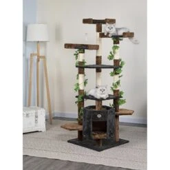 Go Pet Club 67-in Forest With Leaves Cat Tree, Blue/ Brown