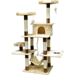 Go Pet Club 70-in IQ Busy Box Cat Tree Condo, Beige -Cat Pet Supplies 217132 pt2. AC SS1800 V1579196010