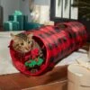 Frisco Holiday Buffalo Plaid Foldable Play Tunnel Cat Toy With Catnip -Cat Pet Supplies 228549 MAIN. AC SS1800 V1632776567