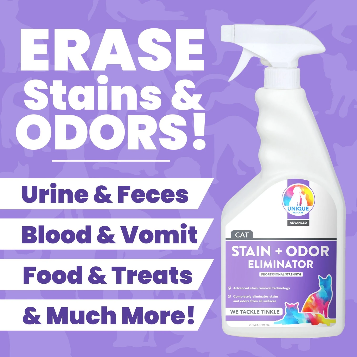 Unique Pet Care Sweet Tangerine Cat Odor + Stain Remover, 24-oz Bottle 4 Unique Pet Care Sweet Tangerine Cat Odor + Stain Remover, 24-oz Bottle - Image 2