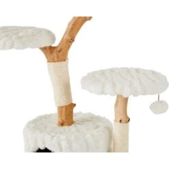 Frisco Natural Wood Modern Cat Tree With Toy, Ivory, Large -Cat Pet Supplies 236563 PT4. AC SS1800 V1615987629