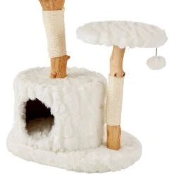 Frisco Natural Wood Modern Cat Tree With Toy, Ivory, Large -Cat Pet Supplies 236563 PT5. AC SS1800 V1615989095
