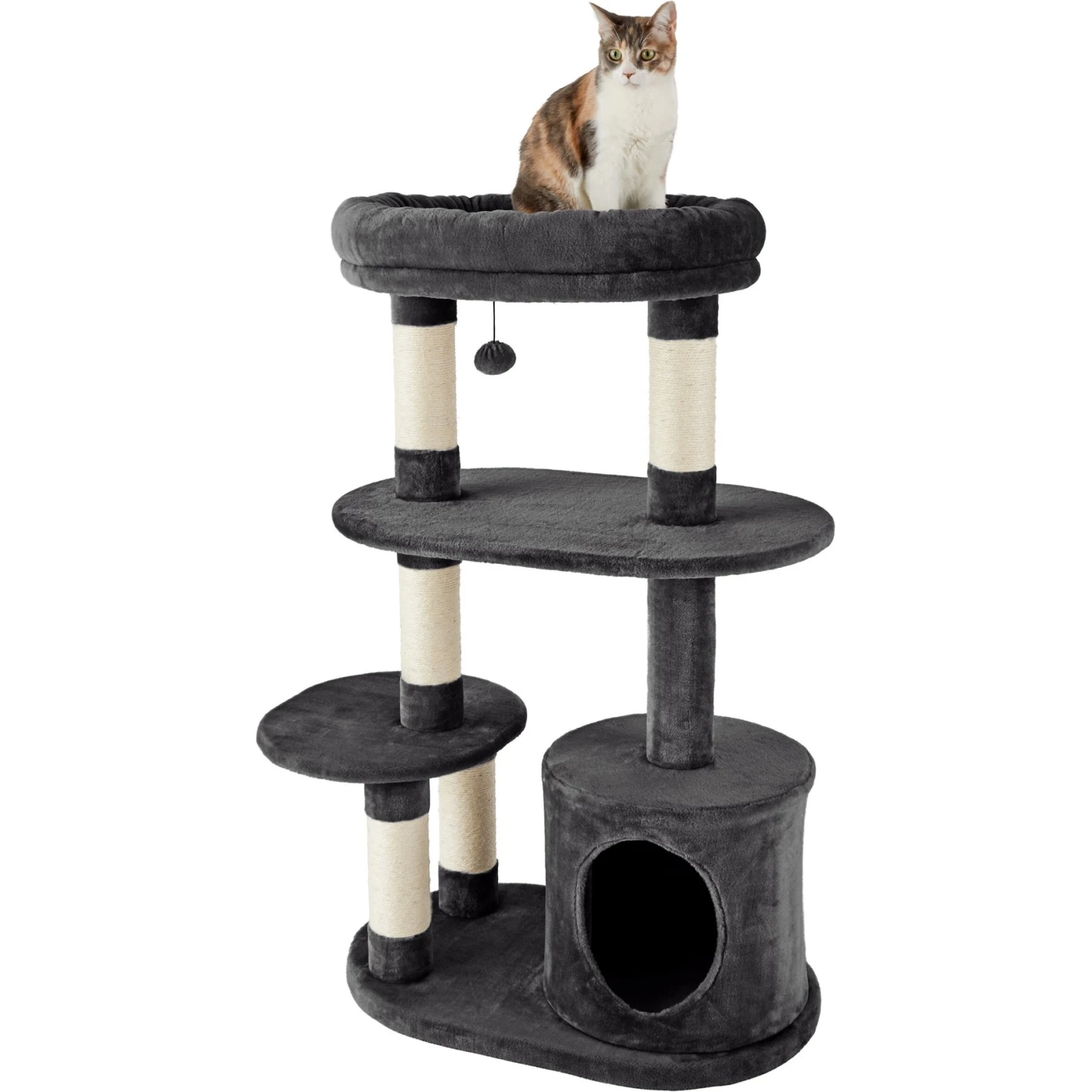 Frisco 48.25-in Heavy Duty Faux Fur Cat Tree & Condo 5 Frisco 48.25-in Heavy Duty Faux Fur Cat Tree & Condo - Image 3