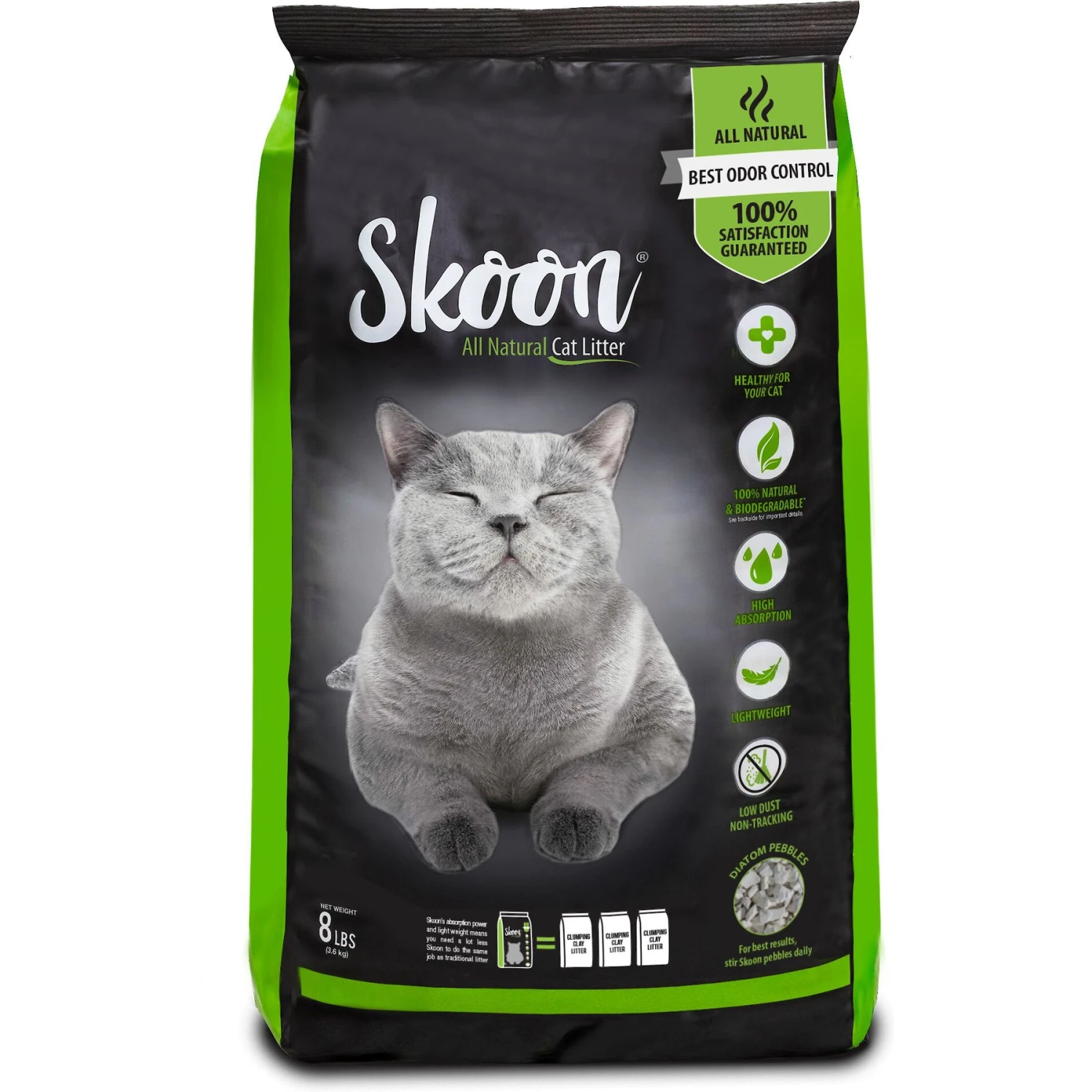 Skoon Unscented Non-Clumping Cat Litter, 8-lb Bag 3 Skoon Unscented Non-Clumping Cat Litter, 8-lb Bag