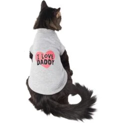 Frisco I Love Daddy Dog & Cat T-Shirt, Gray -Cat Pet Supplies 249263 PT2. AC SS1800 V1624616254