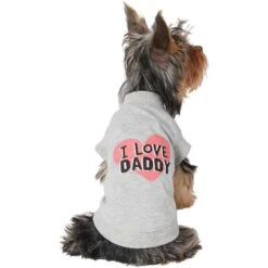 Frisco I Love Daddy Dog & Cat T-Shirt, Gray -Cat Pet Supplies 249263 PT3. AC SS1800 V1624618359