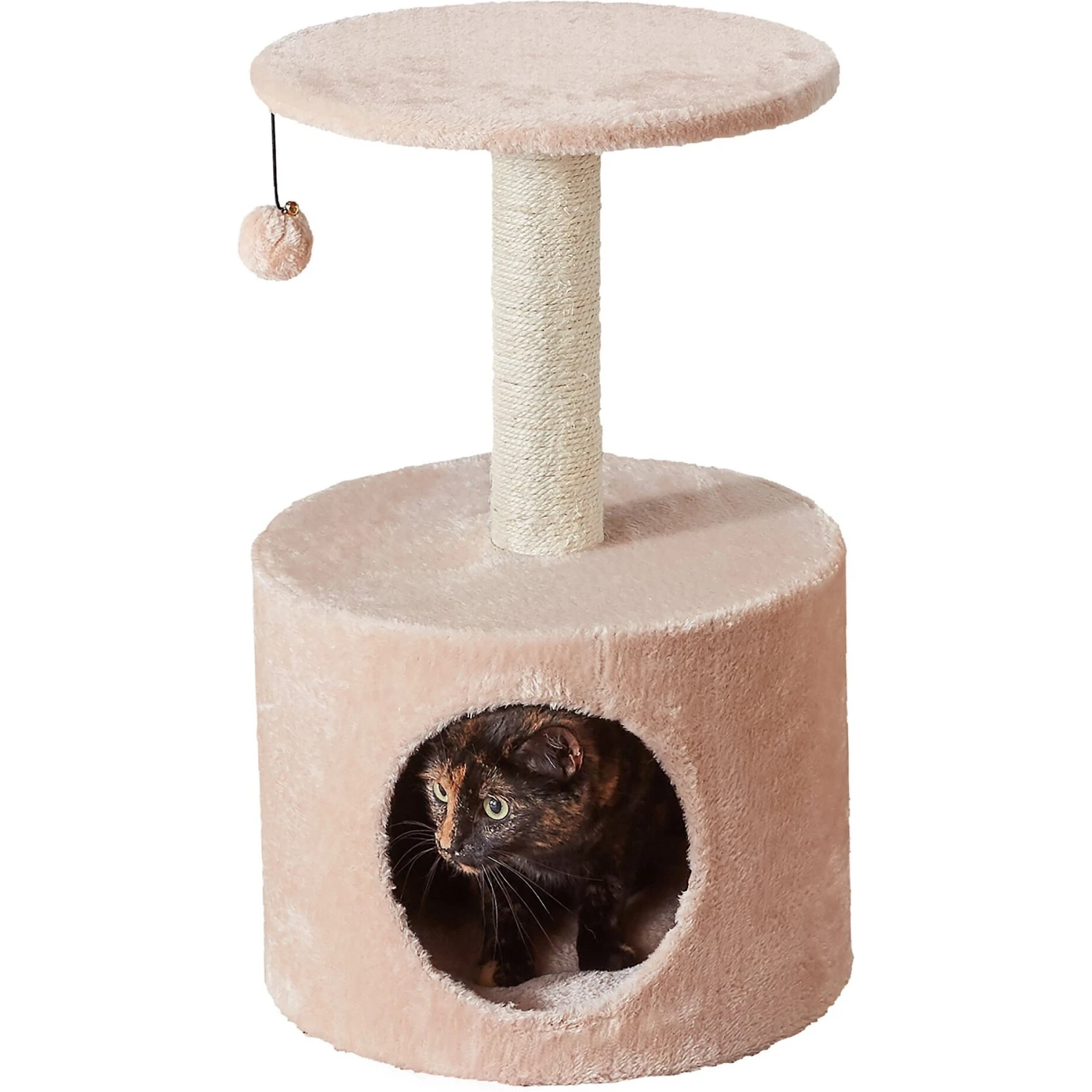 Two By Two The Birch 23.6-in Plush Cat Tree & Condo, Beige 5 Two By Two The Birch 23.6-in Plush Cat Tree & Condo, Beige - Image 3