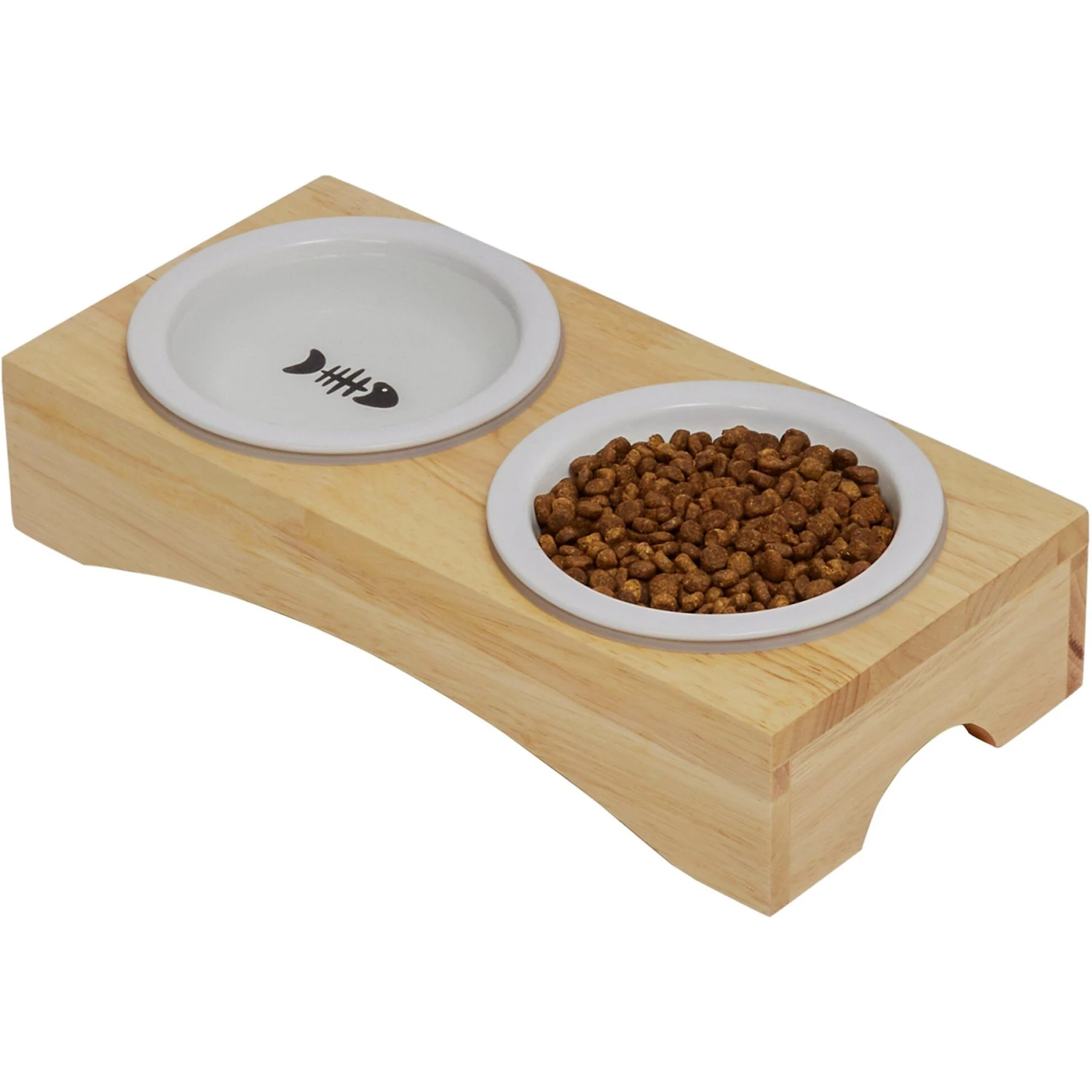 Frisco Double Elevated Cat Bowl With Wood Stand 6 Frisco Double Elevated Cat Bowl With Wood Stand - Image 4