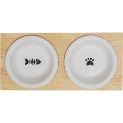 Frisco Double Elevated Cat Bowl With Wood Stand 12 Frisco Double Elevated Cat Bowl With Wood Stand -Cat Pet Supplies 256082 PT4. AC SS1800 V1615313792