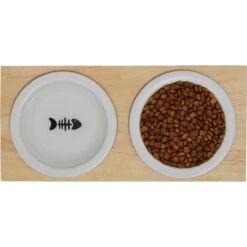 Frisco Double Elevated Cat Bowl With Wood Stand 13 Frisco Double Elevated Cat Bowl With Wood Stand -Cat Pet Supplies 256082 PT5. AC SS1800 V1615313218