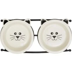 Frisco Cat Face Non-skid Elevated Double Ceramic Cat Bowl -Cat Pet Supplies 256113 PT4. AC SS1800 V1615312897