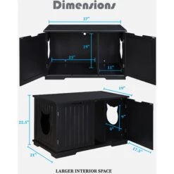 Sweet Barks Wooden Washroom Bench Cat Litter Box Enclosure 12 Sweet Barks Wooden Washroom Bench Cat Litter Box Enclosure -Cat Pet Supplies 258683 PT3. AC SS1800 V1603834294