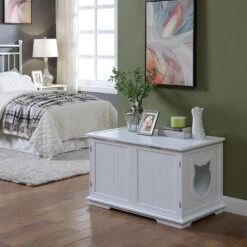 Sweet Barks Wooden Washroom Bench Cat Litter Box Enclosure 13 Sweet Barks Wooden Washroom Bench Cat Litter Box Enclosure -Cat Pet Supplies 258683 PT4. AC SS1800 V1603834592