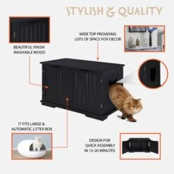 Sweet Barks Wooden Washroom Bench Cat Litter Box Enclosure 14 Sweet Barks Wooden Washroom Bench Cat Litter Box Enclosure -Cat Pet Supplies 258683 PT5. AC SS1800 V1603833727