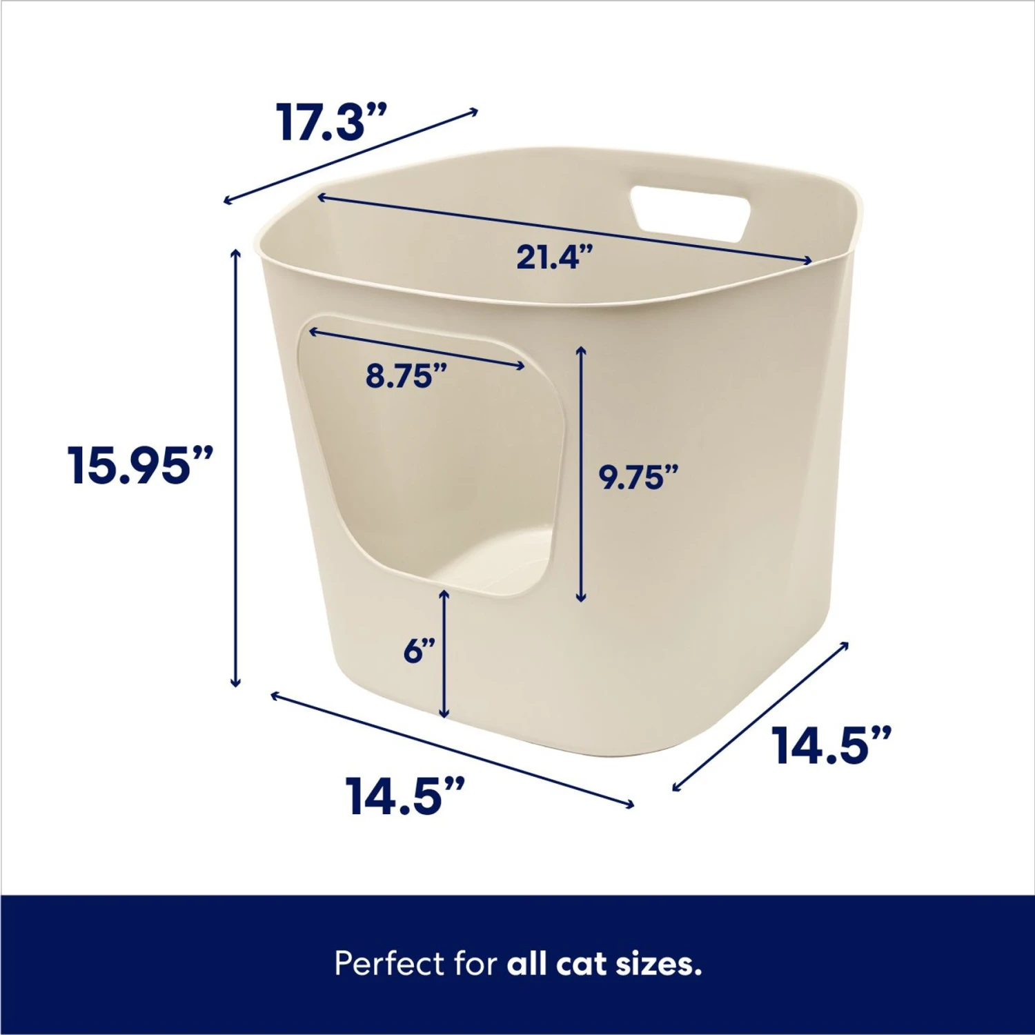 Frisco Leaf High-Sided Cat Litter Box, Large 4 Frisco Leaf High-Sided Cat Litter Box, Large - Image 2