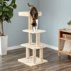 Two By Two The Sycamore 44.1-in Faux-Fleece Cat Tree, Beige -Cat Pet Supplies 261429 MAIN. AC SS1800 V1606144920