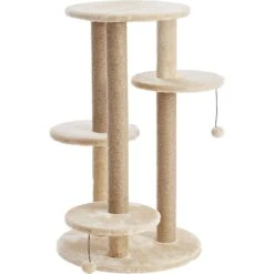 Two By Two The Fir 36.2-in Faux-Fleece Cat Tree, Beige -Cat Pet Supplies 261435 PT2. AC SS1800 V1606148516