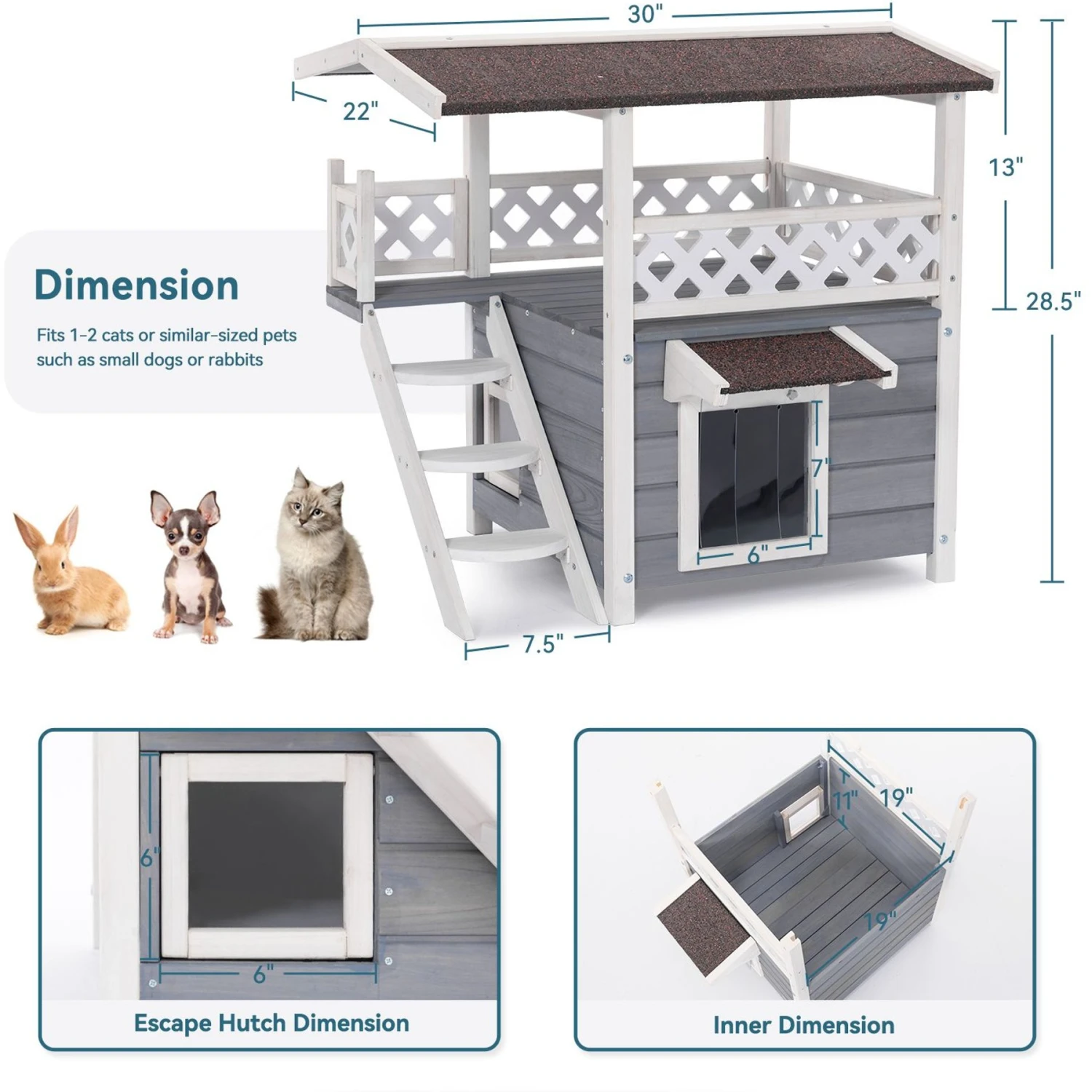 Petsfit Outdoor Cat House 5 Petsfit Outdoor Cat House - Image 3