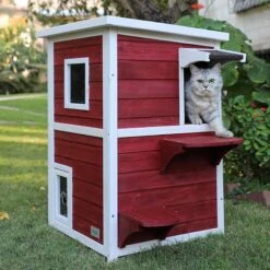 Petsfit 2-Story Weatherproof Outdoor Cat House