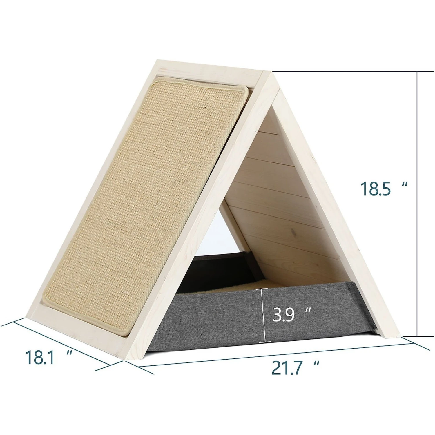 Petsfit Triangular Pets Indoor Cat House With Sisal Mat 4 Petsfit Triangular Pets Indoor Cat House With Sisal Mat - Image 2
