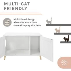 Sam's Pets Becky 24.5-in Cat Tree End Table & Litter Box Enclosure, White -Cat Pet Supplies 261880 PT3. AC SS1800 V1635094967