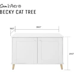 Sam's Pets Becky 24.5-in Cat Tree End Table & Litter Box Enclosure, White -Cat Pet Supplies 261880 PT8. AC SS1800 V1635094935
