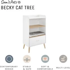 Sam's Pets Becky 39-in Single Rest Bookshelf With Drawer & Cat Tree -Cat Pet Supplies 261886 PT2. AC SS1800 V1635092206
