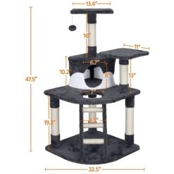 Yaheetech 47.5-in Plush Cat Tree & Condo -Cat Pet Supplies 266564 PT2. AC SS1800 V1619808428