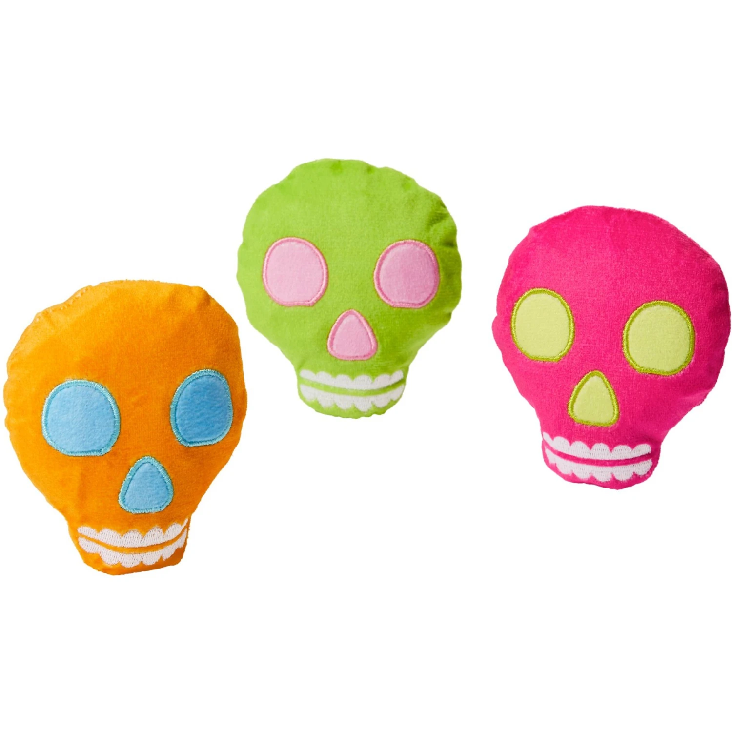 Frisco Colorful Skulls Plush Cat Toy With Catnip, 3 Count 3 Frisco Colorful Skulls Plush Cat Toy With Catnip, 3 Count