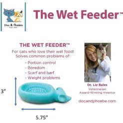 Doc & Phoebe's Cat Co. The Wet Feeder Cat Slow Feeder, Blue -Cat Pet Supplies 279343 PT4. AC SS1800 V1617403898