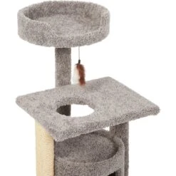 Frisco 37-in Real Carpet Cat Tree With Condo, Grey -Cat Pet Supplies 282755 PT3. AC SS1800 V1621949298