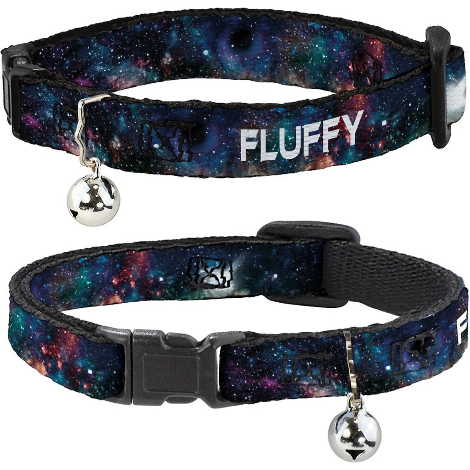 Buckle-Down Personalized Breakaway Cat Collar With Bell, Galaxy Collage 3 Buckle-Down Personalized Breakaway Cat Collar With Bell, Galaxy Collage