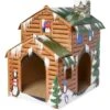 Frisco Holiday Log Cabin Cardboard Cat House -Cat Pet Supplies 287287 MAIN. AC SS1800 V1694814356