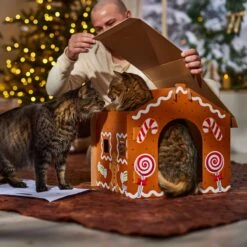 Frisco Holiday Gingerbread House Cardboard Cat House Cat Toy 11 Frisco Holiday Gingerbread House Cardboard Cat House Cat Toy -Cat Pet Supplies 287289 PT3. AC SS1800 V1695046487