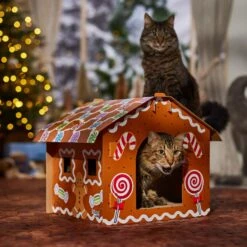 Frisco Holiday Gingerbread House Cardboard Cat House Cat Toy 12 Frisco Holiday Gingerbread House Cardboard Cat House Cat Toy -Cat Pet Supplies 287289 PT4. AC SS1800 V1694813217