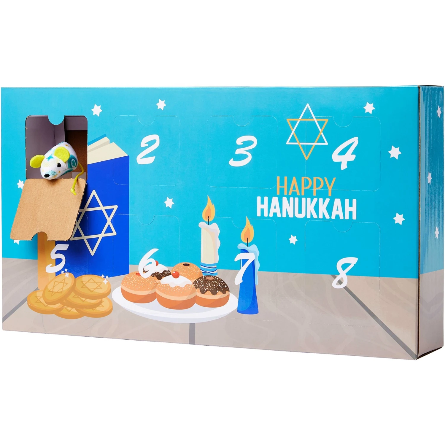 Frisco Holiday 8 Days Of Hanukkah Cardboard Calendar With Toys For Cats 3 Frisco Holiday 8 Days Of Hanukkah Cardboard Calendar With Toys For Cats