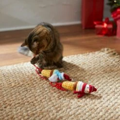 Frisco Holiday Santa & Snowman Ice Cream Cones Plush Cat Toy With Catnip, 2 Count -Cat Pet Supplies 287373 PT3. AC SS1800 V1632776424