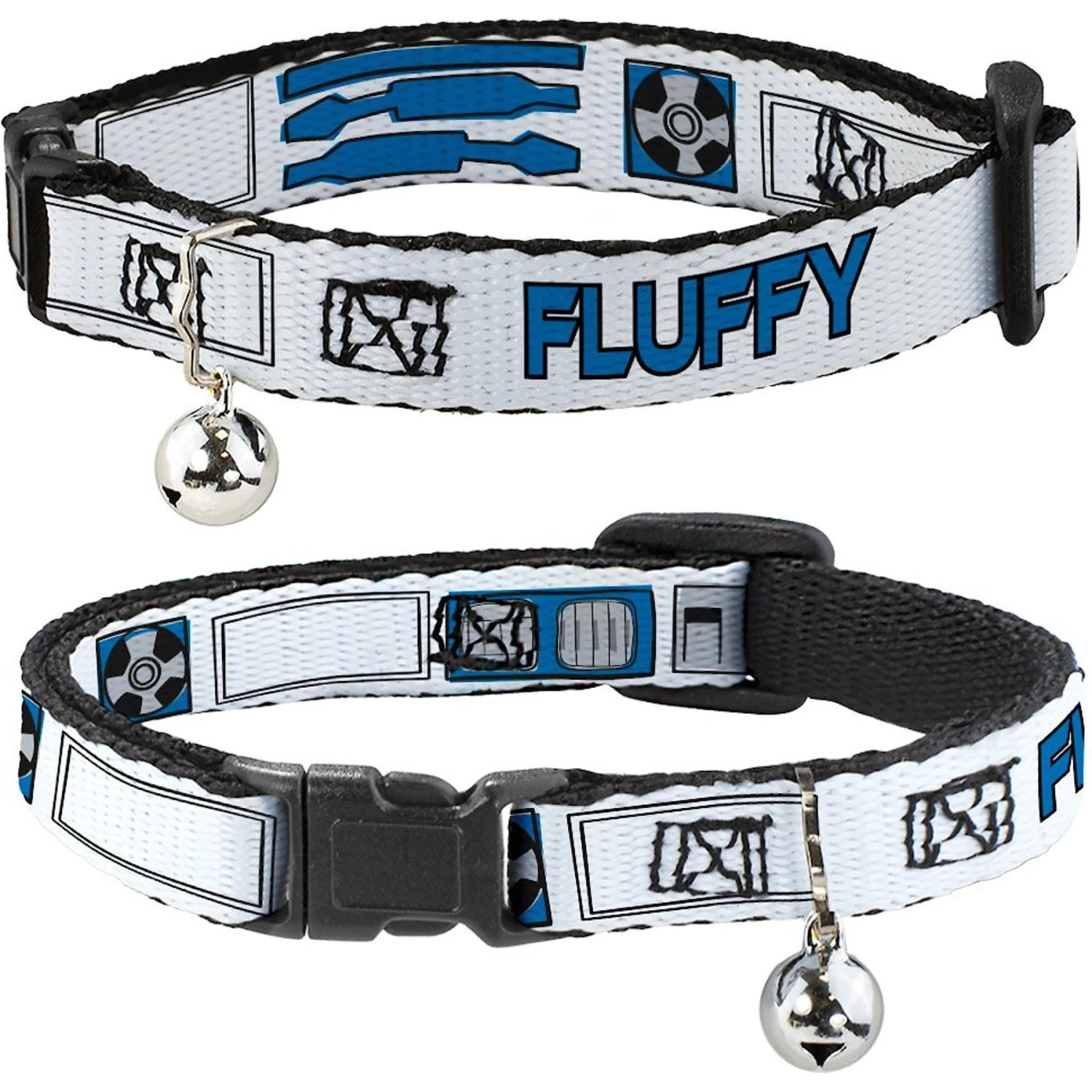 Buckle-Down Star Wars R2-D2 Bounding Parts Personalized Breakaway Cat Collar With Bell 3 Buckle-Down Star Wars R2-D2 Bounding Parts Personalized Breakaway Cat Collar With Bell