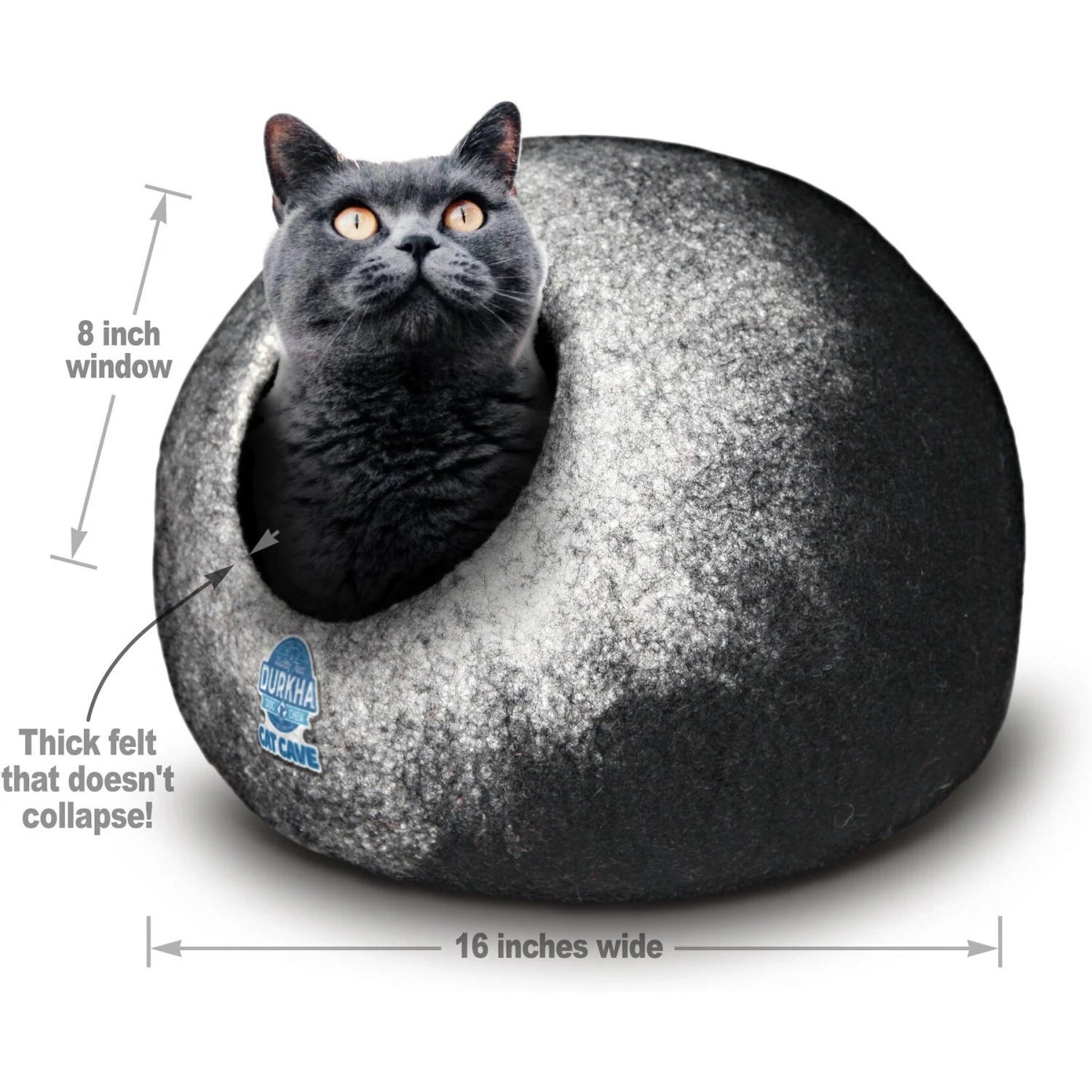 Durkha Premium Felt Cave Cat Bed 6 Durkha Premium Felt Cave Cat Bed - Image 4