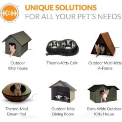 K&H Pet Products Heated Two-Story Kitty House -Cat Pet Supplies 296500 PT8. AC SS1800 V1627946291