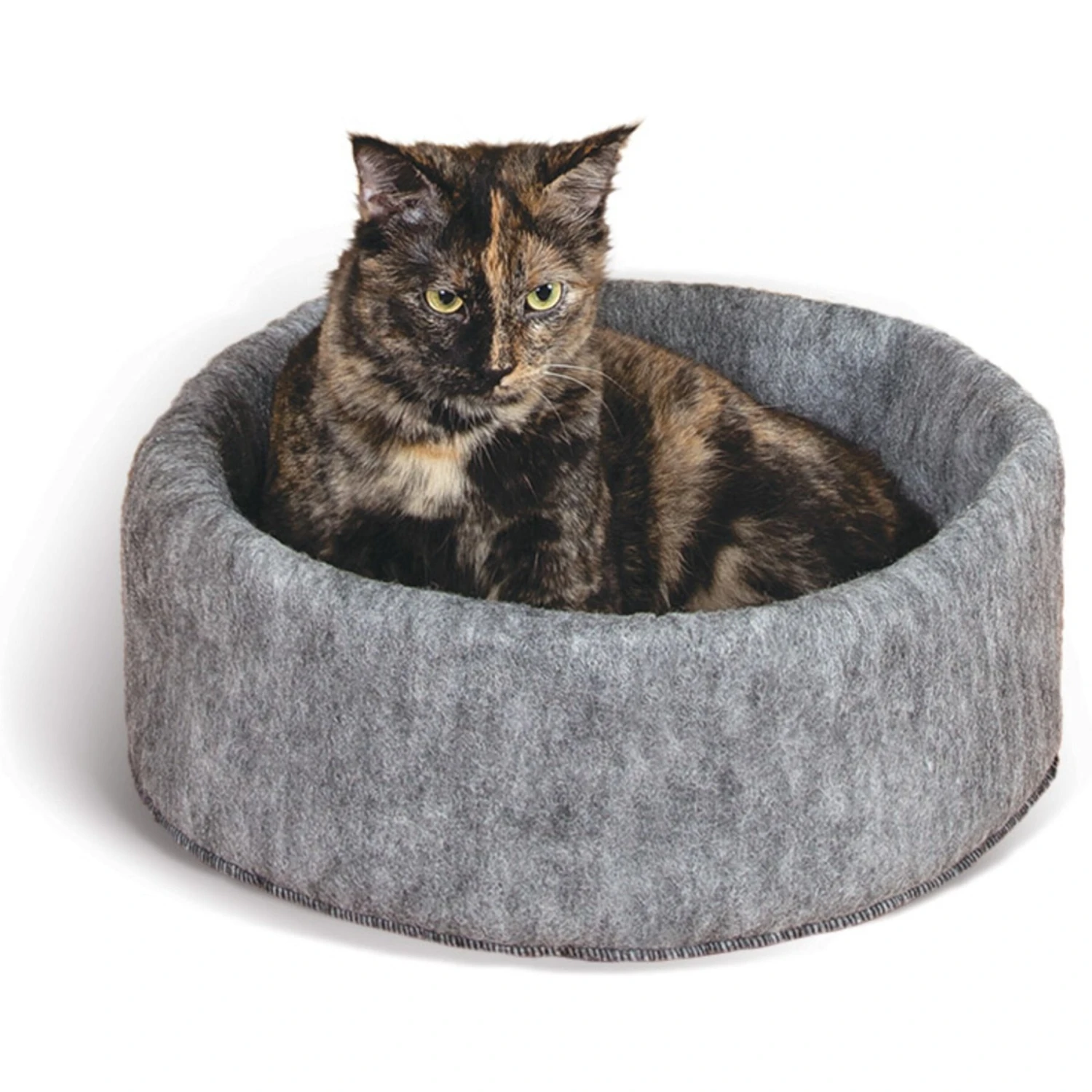 K&H Pet Products Amazin' Snuggle Cup Cat Bolster Bed Cat Cave, Gray 3 K&H Pet Products Amazin' Snuggle Cup Cat Bolster Bed Cat Cave, Gray