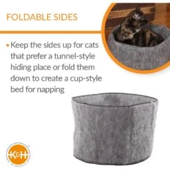 K&H Pet Products Amazin' Snuggle Cup Cat Bolster Bed Cat Cave, Gray 11 K&H Pet Products Amazin' Snuggle Cup Cat Bolster Bed Cat Cave, Gray -Cat Pet Supplies 296530 PT2. AC SS1800 V1627941121