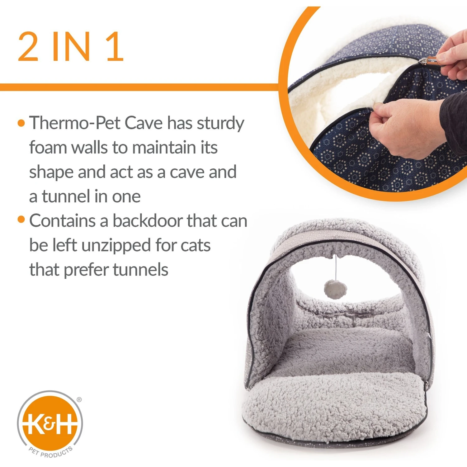 K&H Pet Products Thermo-Pet Cave Covered Indoor Heated Cat Bed & Tunnel 5 K&H Pet Products Thermo-Pet Cave Covered Indoor Heated Cat Bed & Tunnel - Image 3
