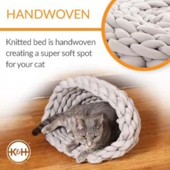 K&H Pet Products Cozy Knitted Woven Cute Cat & Kitten Bed -Cat Pet Supplies 296539 PT3. AC SS1800 V1627943209