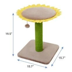 Frisco Sunflower Cat Scratching Post, Single Post -Cat Pet Supplies 296690 PT1. AC SS1800 V1632765456