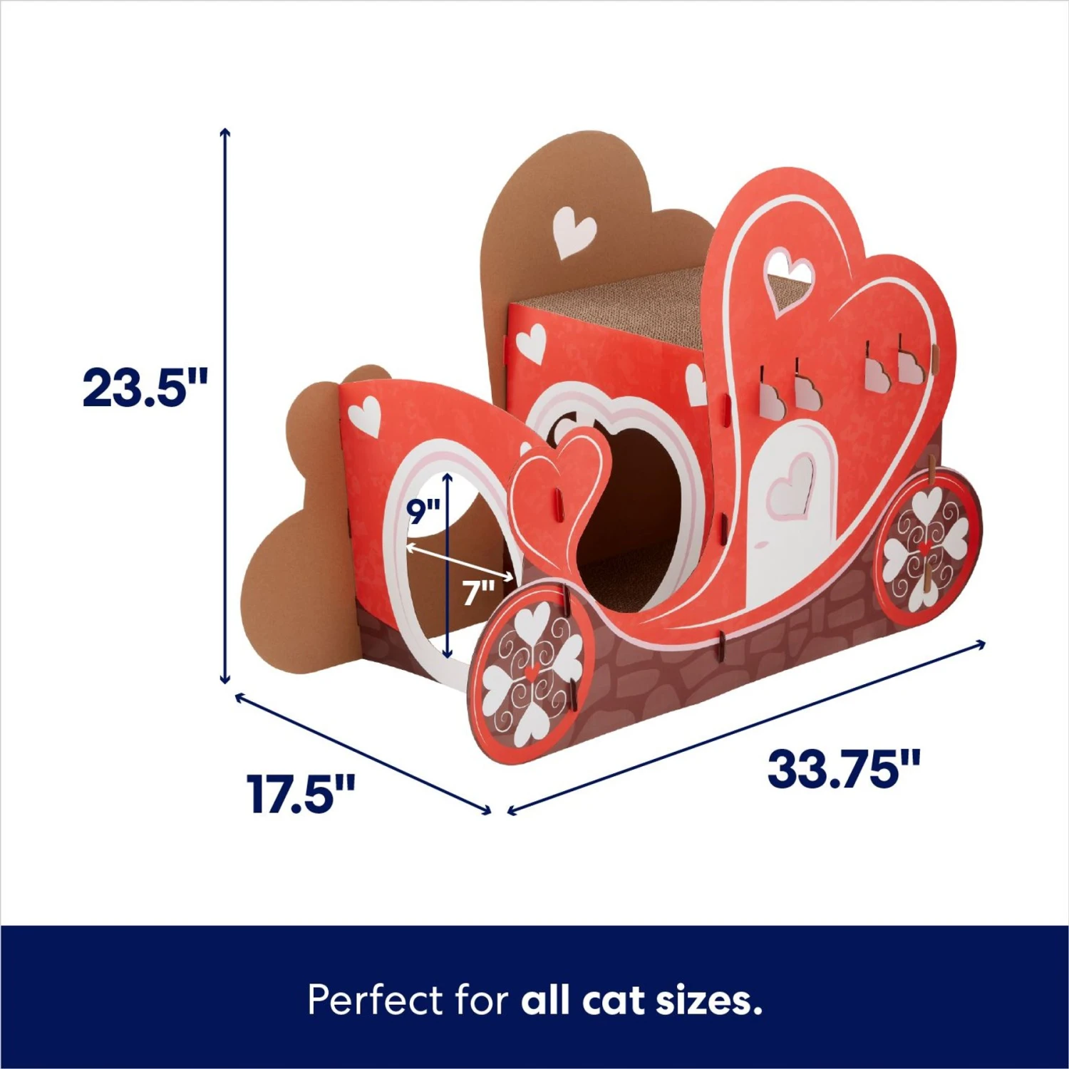 Frisco Valentine Love Carriage Cardboard Cat House, 2-Story 4 Frisco Valentine Love Carriage Cardboard Cat House, 2-Story - Image 2