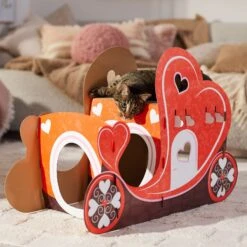 Frisco Valentine Love Carriage Cardboard Cat House, 2-Story 12 Frisco Valentine Love Carriage Cardboard Cat House, 2-Story -Cat Pet Supplies 301565 PT4. AC SS1800 V1701364873