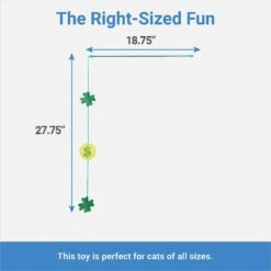 Frisco St. Patrick's Shamrock Teaser Wand Cat Toy With Catnip -Cat Pet Supplies 303108 PT1. AC SS1800 V1643213784